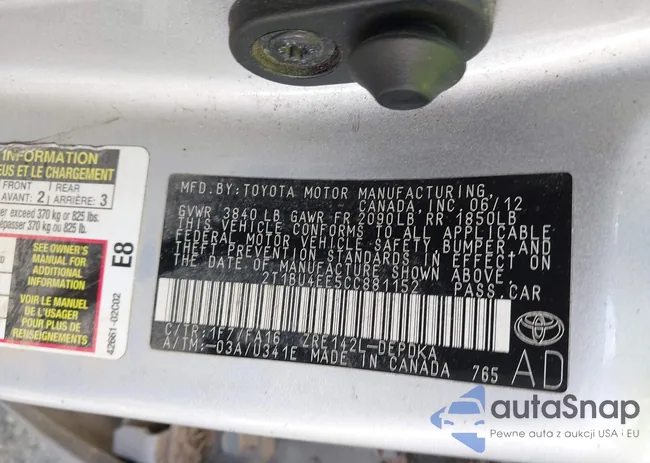 2T1BU4EE5CC881152: 42732999