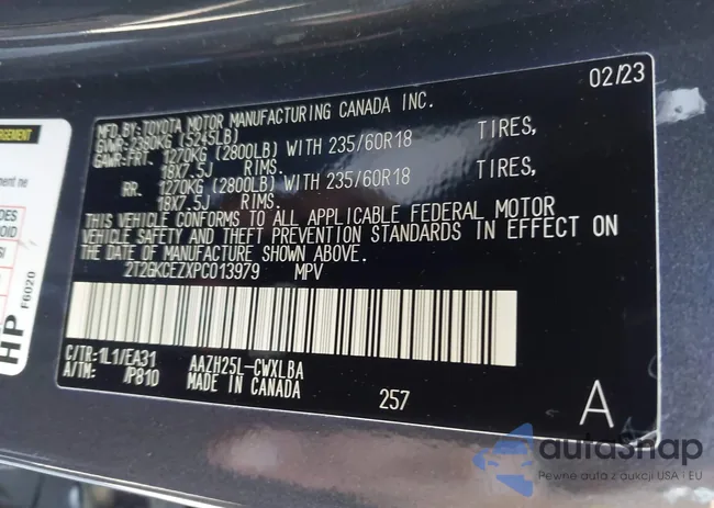 2T2GKCEZXPC013979: 42733024