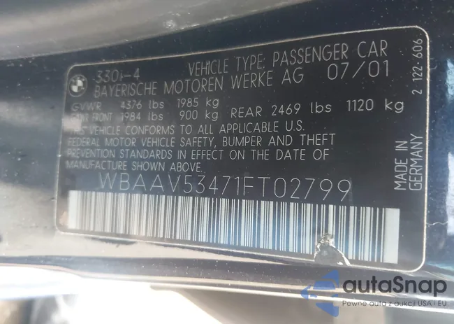 WBAAV53471FT02799: 42733093