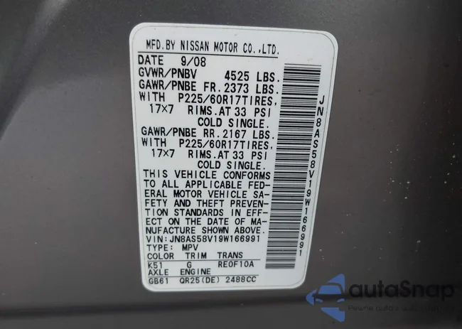 JN8AS58V19W166991: 42734268