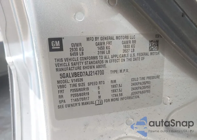 5GALVBED7AJ214700: 42734384