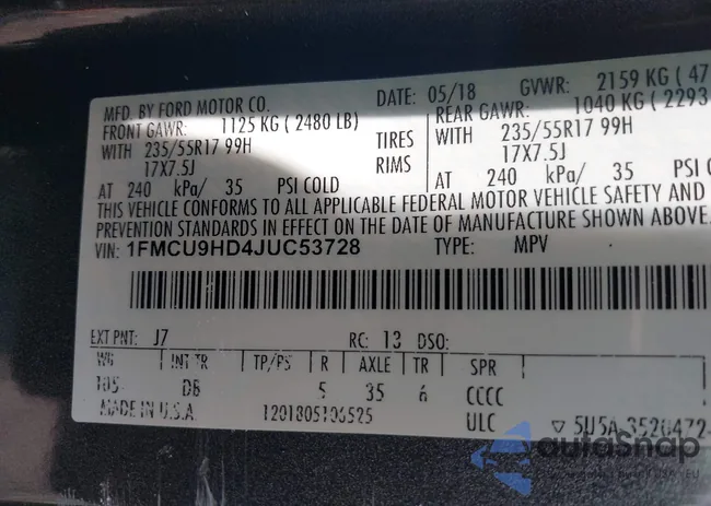 1FMCU9HD4JUC53728: 42734402