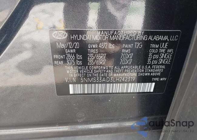5NMS33AD3LH242319: 42734473