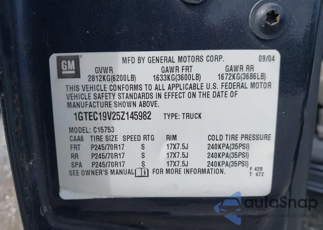 1GTEC19V25Z145982: 42734496