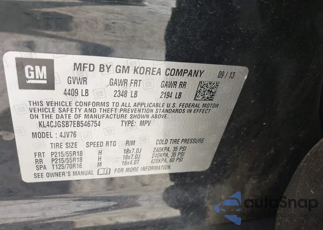 KL4CJGSB7EB546754: 42734503