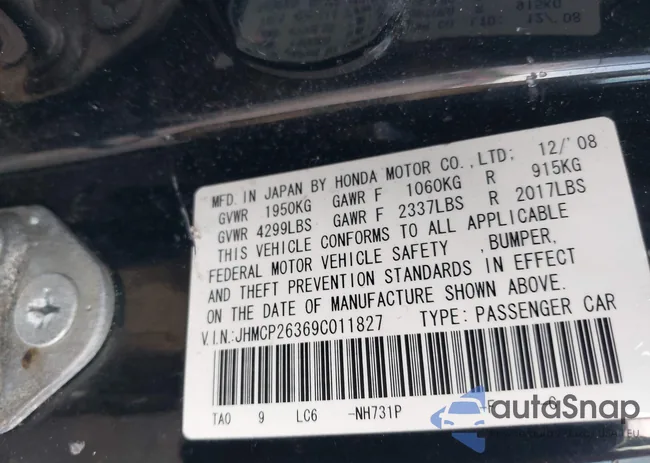 JHMCP26369C011827: 42734539