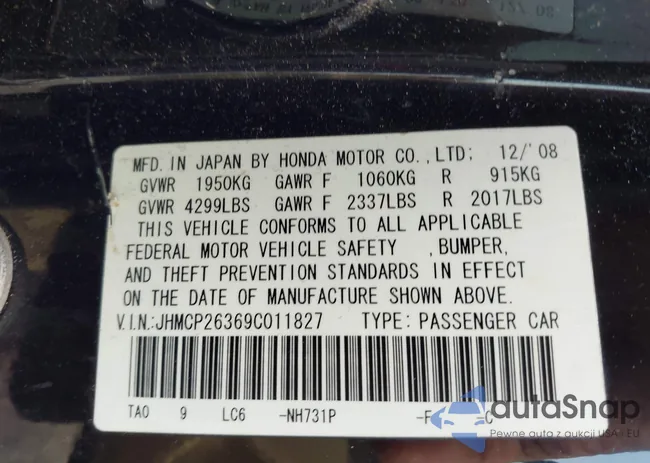 JHMCP26369C011827: 42734539