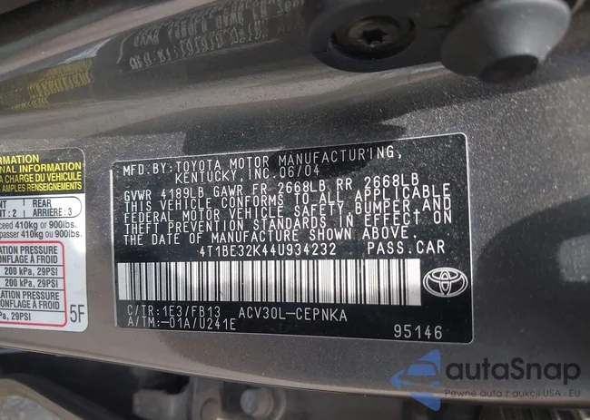 4T1BE32K44U934232: 42734583