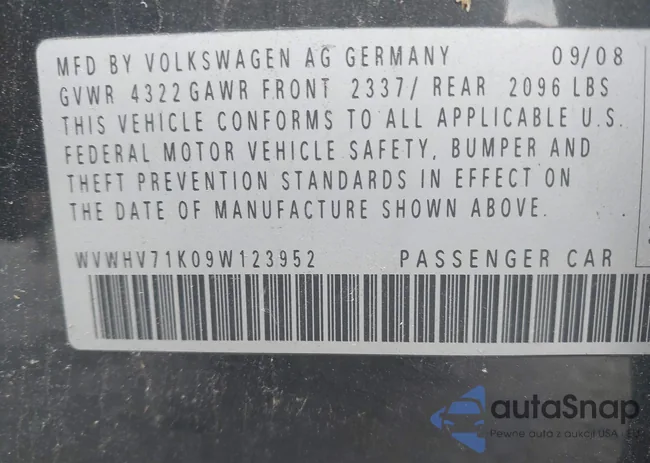 WVWHV71K09W123952: 42734652