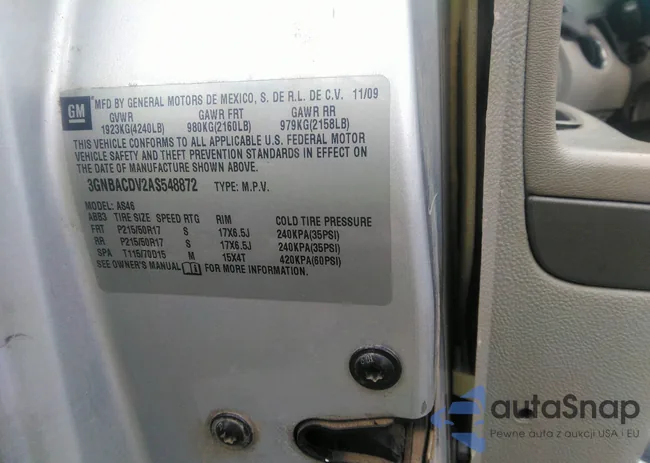 3GNBACDV2AS548872: 42734728