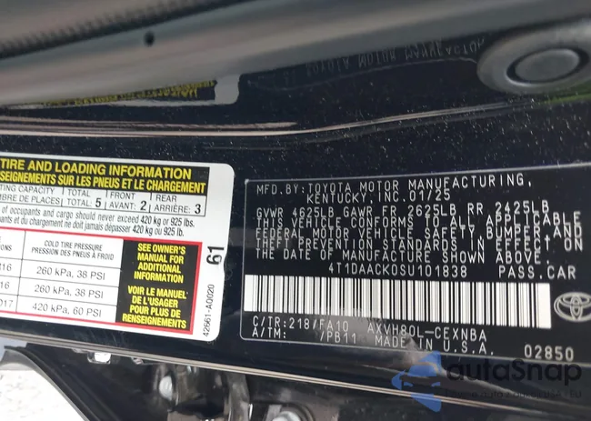 4T1DAACK0SU101838: 42733797