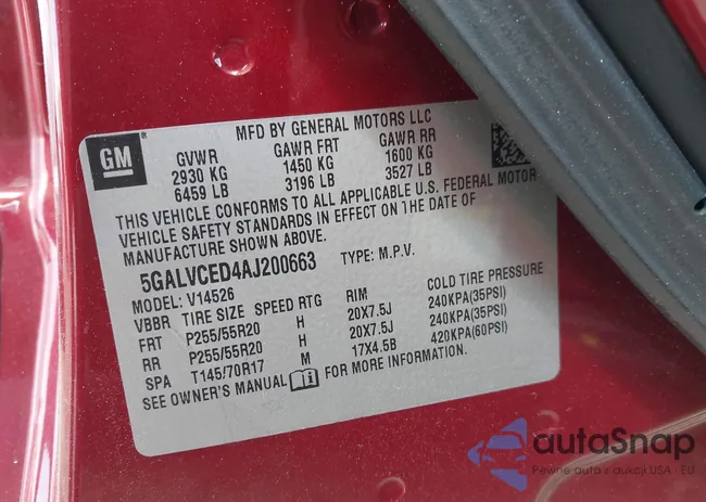 5GALVCED4AJ200663: 42733961