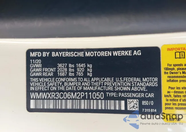 WMWXR3C06M2P11050: 42733975