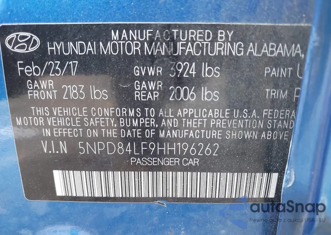 5NPD84LF9HH196262: 42734005