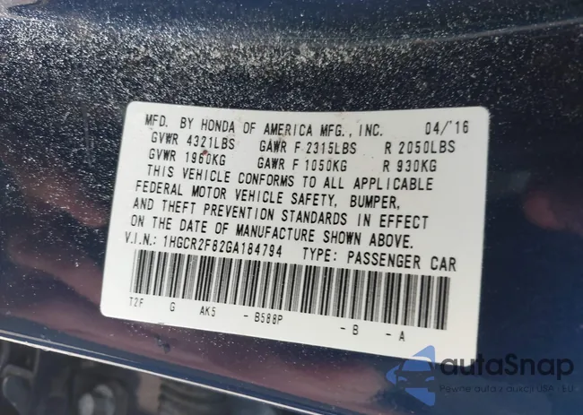 1HGCR2F82GA184794: 42735247