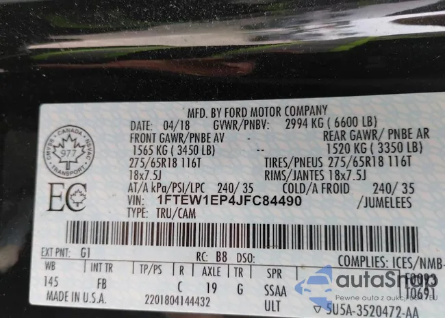 1FTEW1EP4JFC84490: 42735250