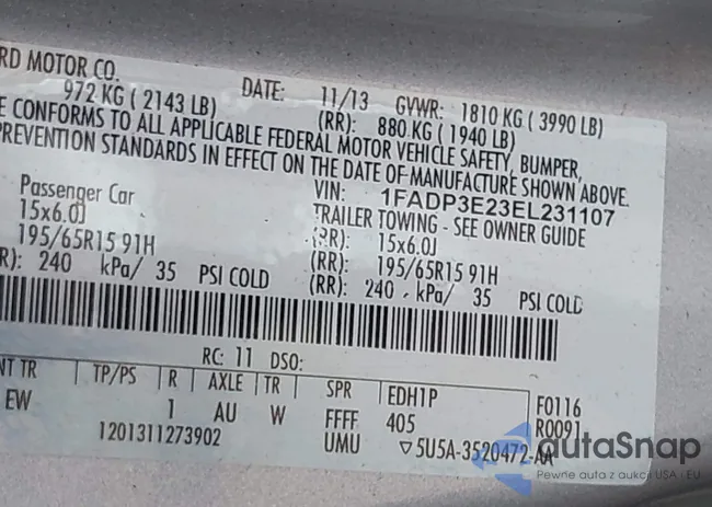 1FADP3E23EL231107: 42734938