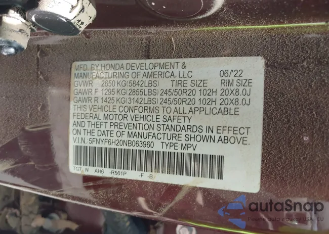 5FNYF6H20NB063960: 42735139