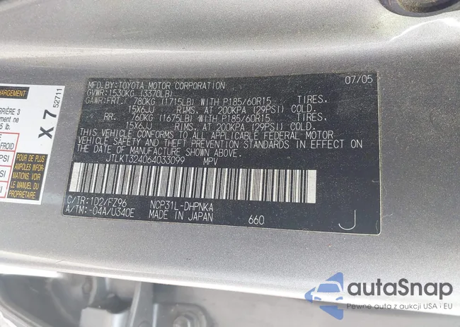 JTLKT324064033099: 42736154