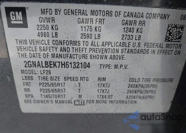 2GNALBEK7H6132104: 42736246