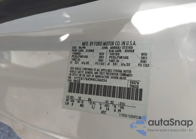 1FTZX176XWKC06054: 42736370