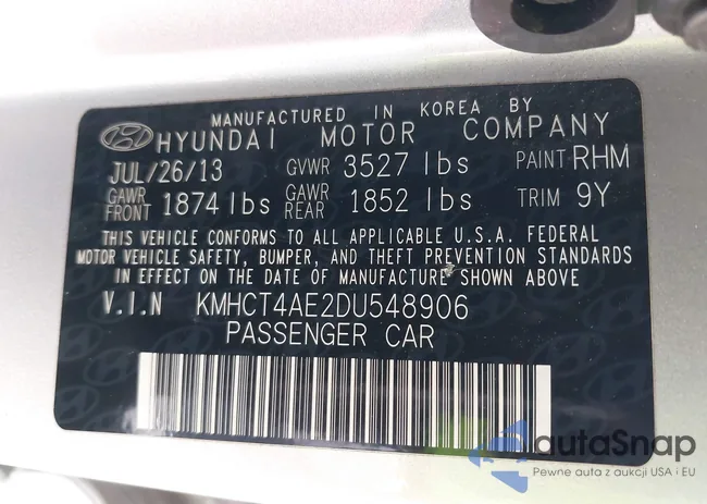 KMHCT4AE2DU548906: 42736391