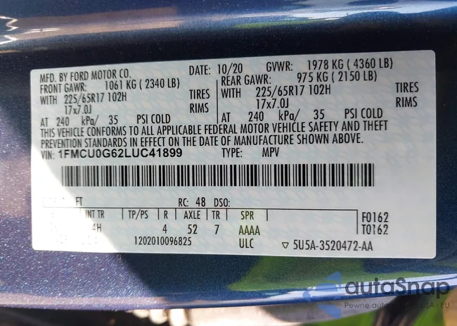 1FMCU0G62LUC41899: 42736423
