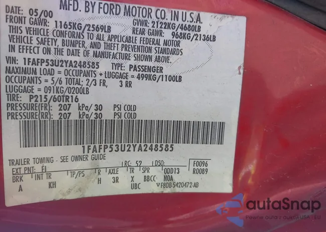 1FAFP53U2YA248585: 42736424