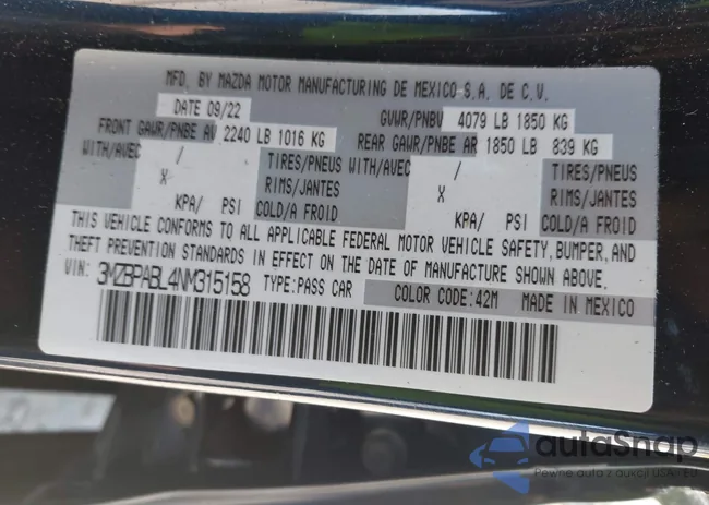 3MZBPABL4NM315158: 42736516