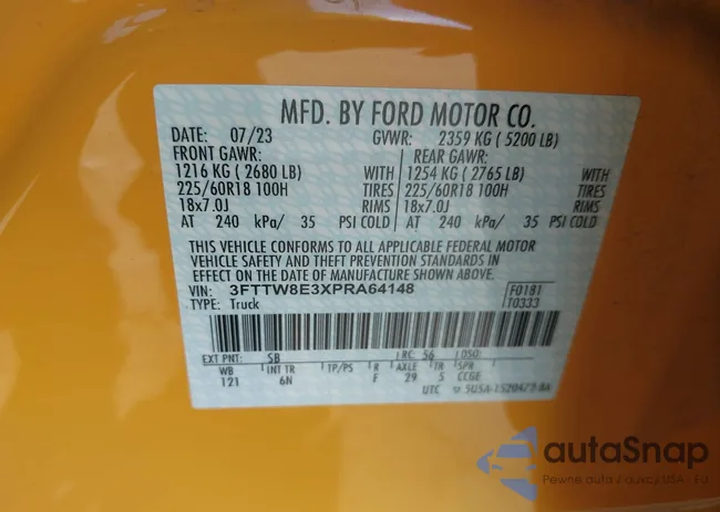 3FTTW8E3XPRA64148: 42736540