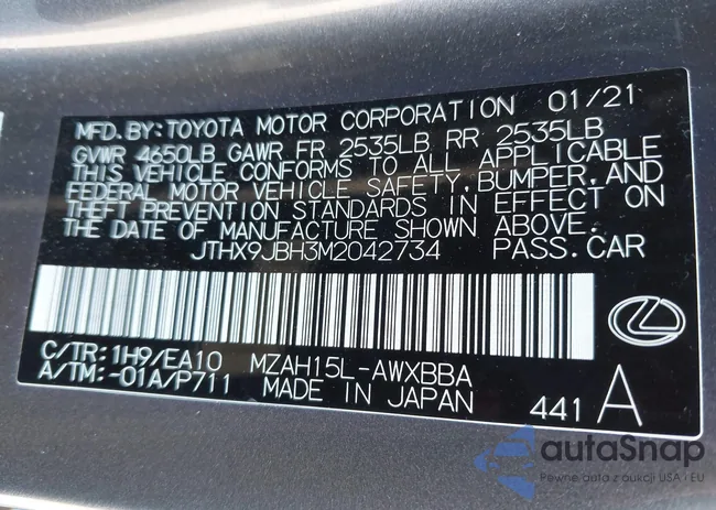 JTHX9JBH3M2042734: 42737482