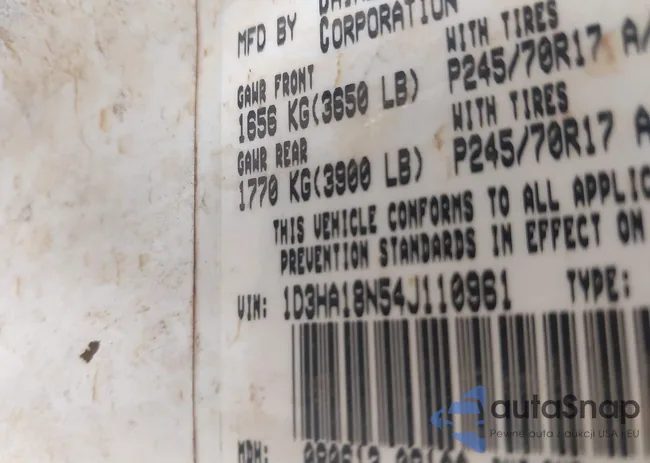 1D3HA18N54J110961: 42737561