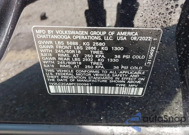 1V2LC2CA8PC200961: 42738232