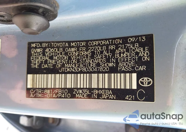 JTDKN3DP8D3047820: 42738243