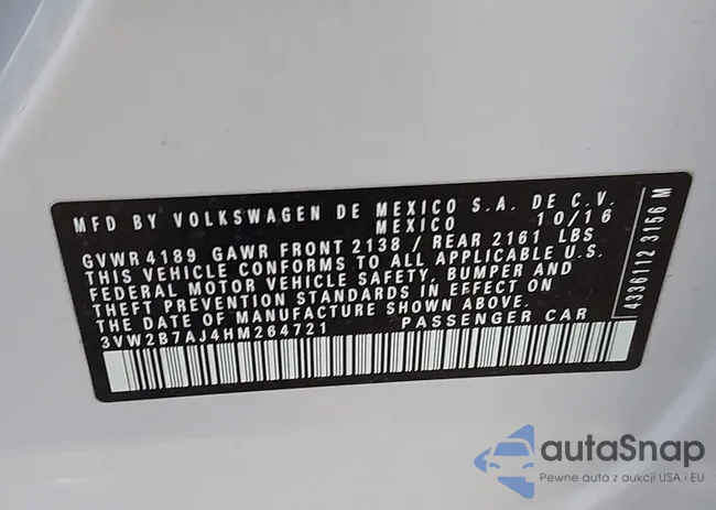 3VW2B7AJ4HM264721: 42738254