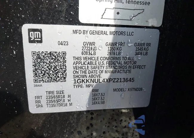 1GKKNUL4XPZ213645: 42737863