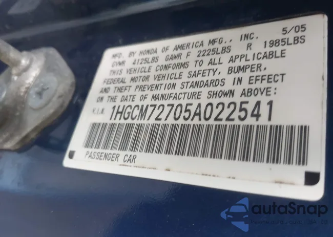 1HGCM72705A022541: 42738042