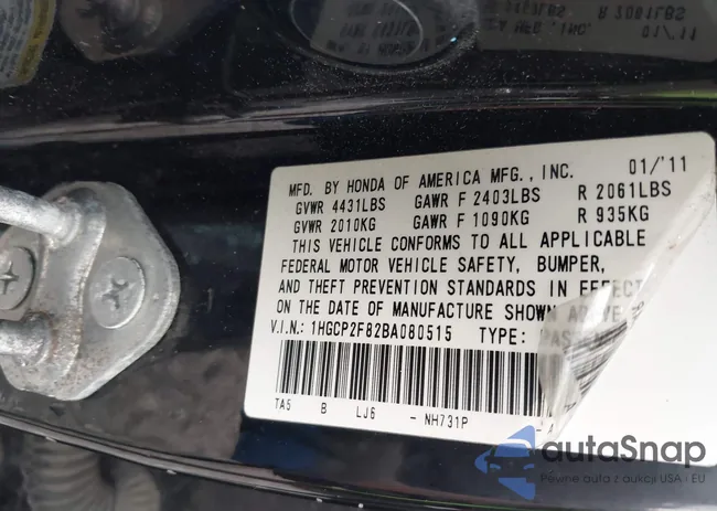 1HGCP2F82BA080515: 42738047