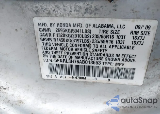 5FNRL3H76AB018653: 42738120