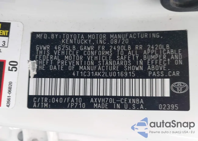 4T1C31AK2LU016915: 42739208