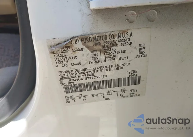 1FMNU41S3YED20490: 42739350