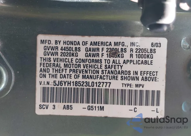 5J6YH18523L012777: 42739448