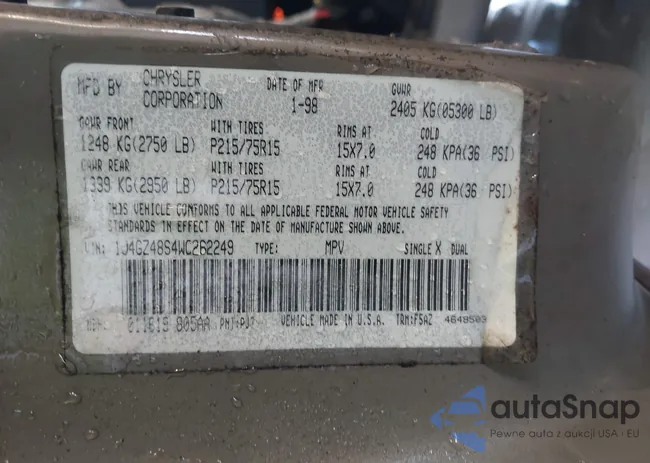 1J4GZ48S4WC262249: 42739473