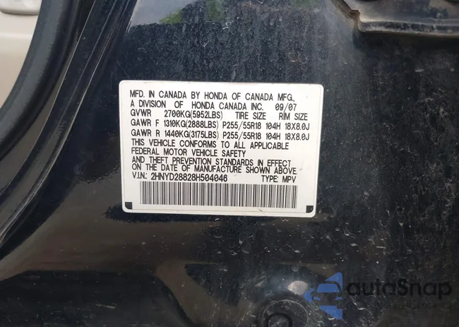 2HNYD28828H504046: 42739639