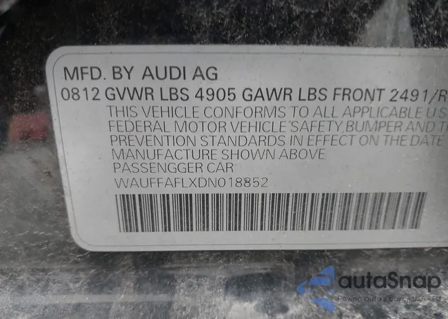 WAUFFAFLXDN018852: 42738750