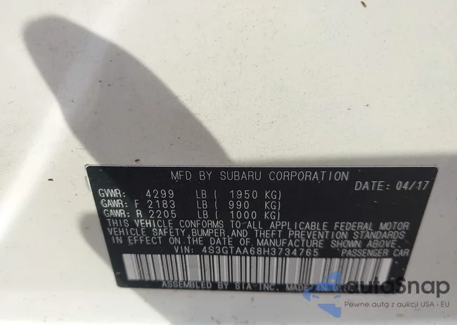 4S3GTAA68H3734765: 42738932