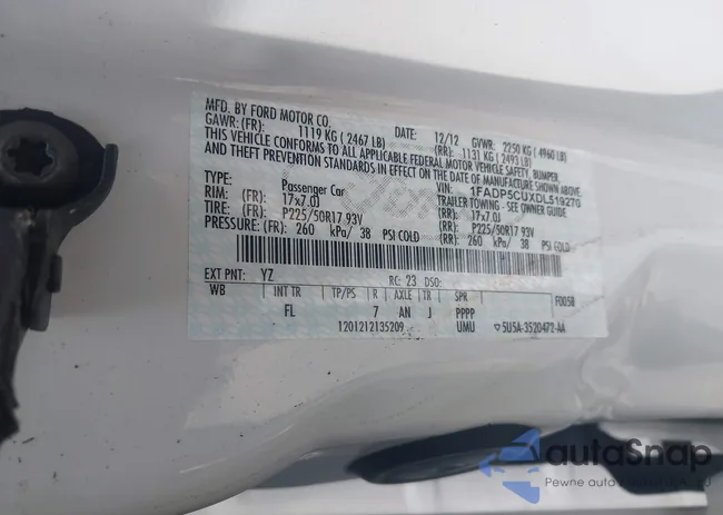 1FADP5CUXDL519270: 42740173