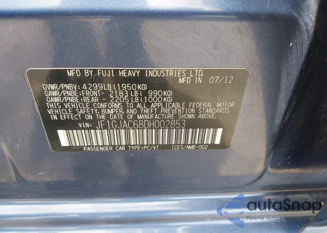 JF1GJAC68DH002853: 42740217