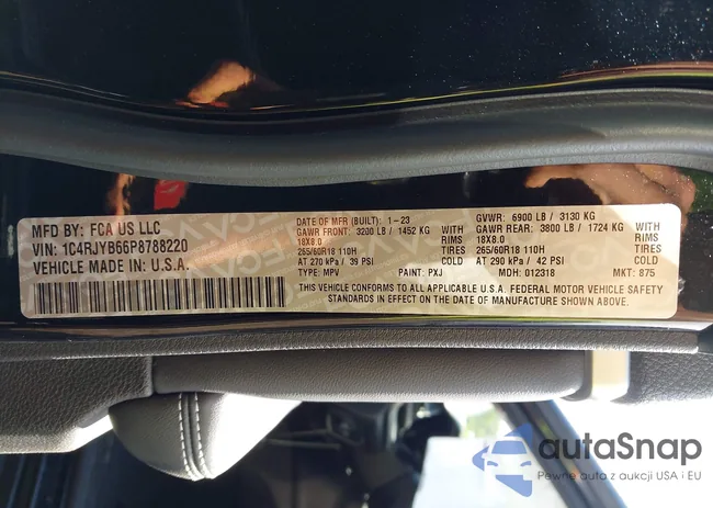 1C4RJYB66P8788220: 42740267