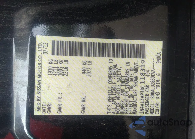 1N4AL3AP3DC118319: 42740345